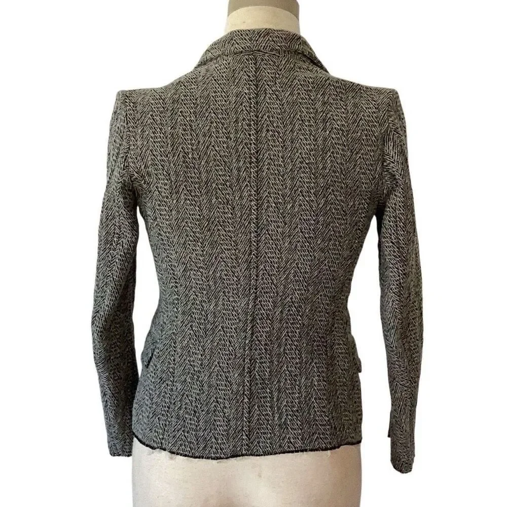 Isabel Marant Etoile Women’s 36 Gray Herringbone Blazer Jacket Wool Blend - Picture 4 of 11